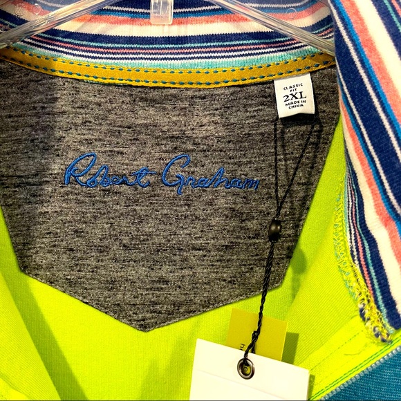 ROBERT GRAHAM ‘ABDUL’ 1/4 ZIP LONG SLEEVE KNIT - MINT COLOR - CLASSIC FIT - Picture 3 of 10